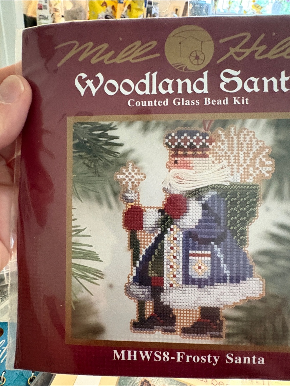 Woodland Santa Frosty Santa Counted Glass Bead Kit - Blue/Red